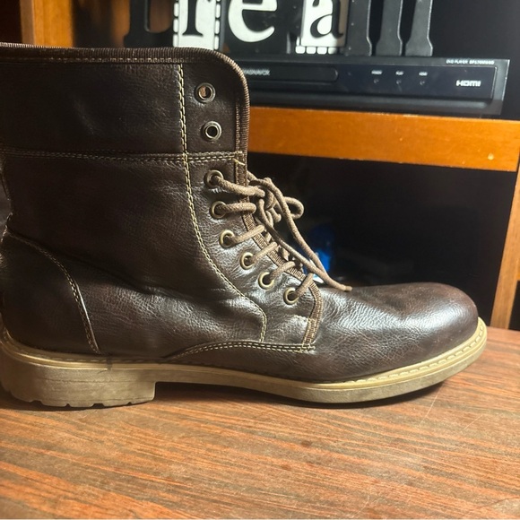 Steve Madden Dark Brown Lace-Up Boots - Picture 3 of 9